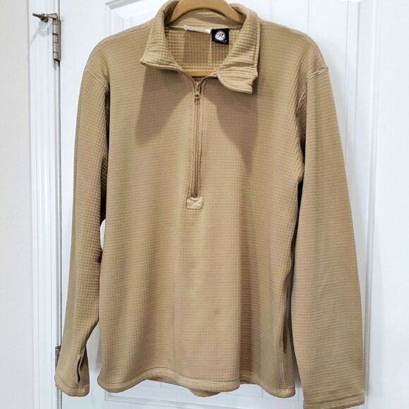 Rothco Men's Desert Sand Waffle Knit Quarter-Zip Sweater, Large - Picture 1 of 5
